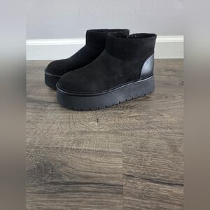 Wild Fable Womens Black Memory Foam Platform Booties Size 6 NWT